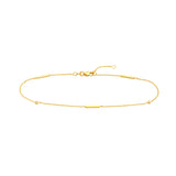 3pt Diamond Bezels and Bars Adjustable Anklet