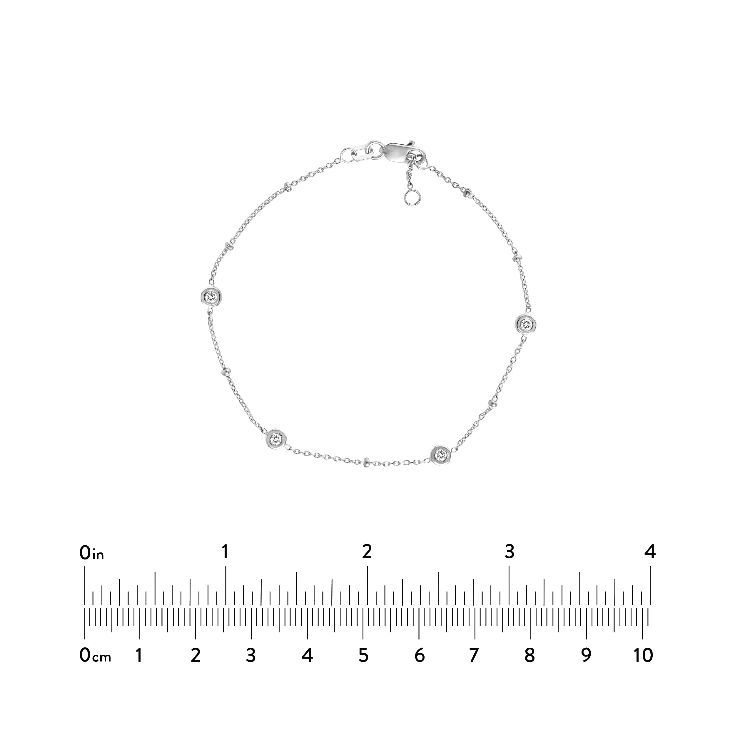 Diamond Bezels and Beads Bracelet