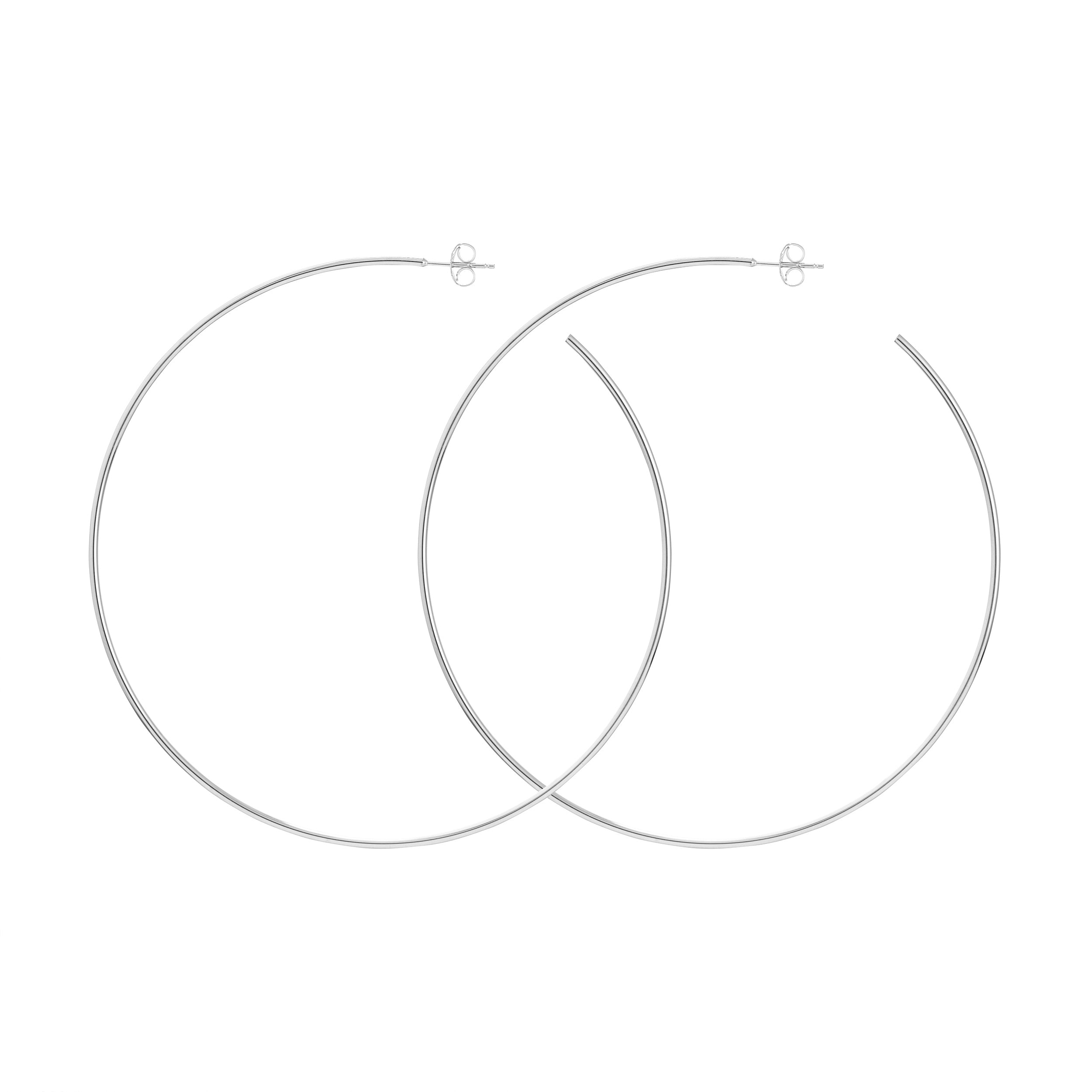 75mm x 1.15mm Hoop Post Earrings