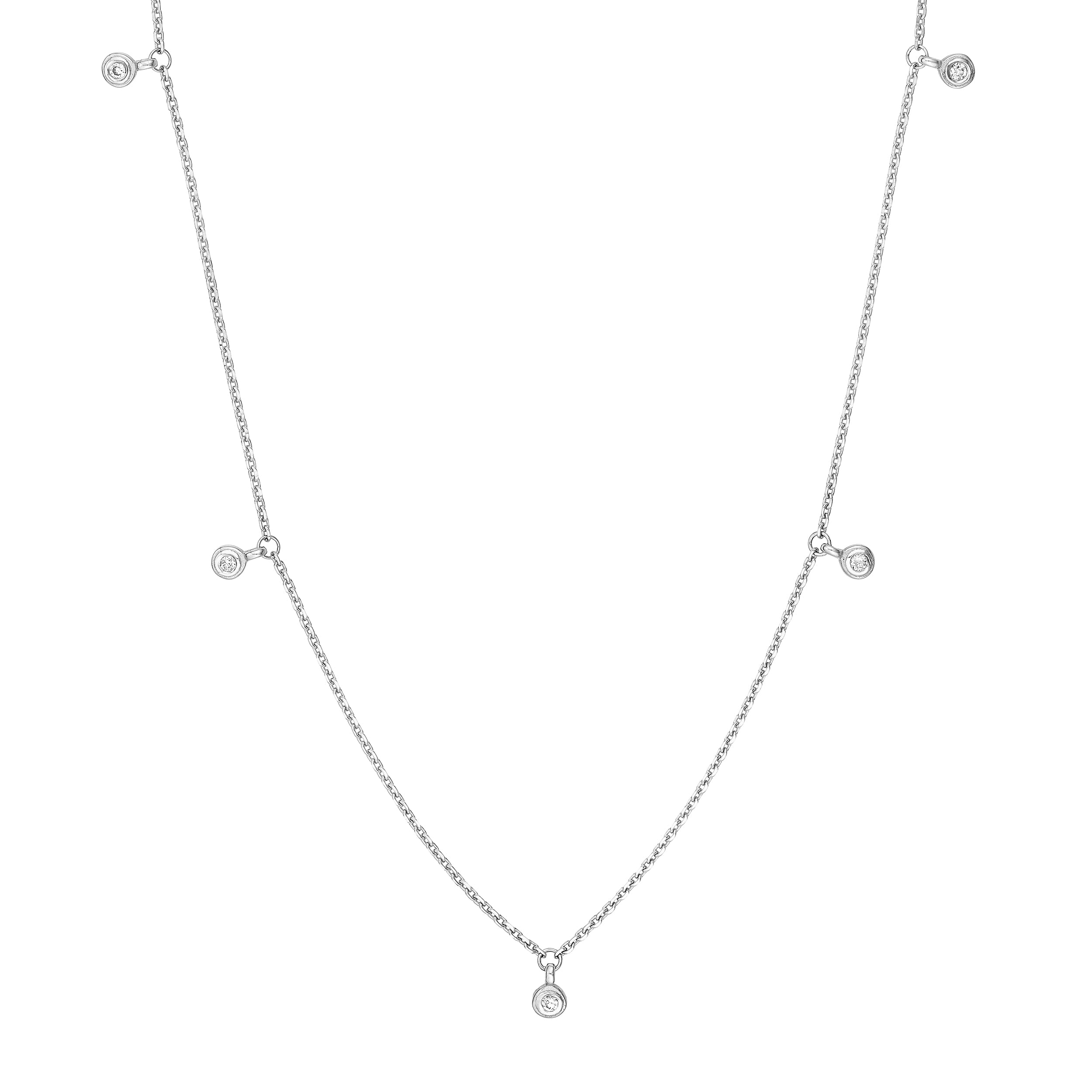 Diamond Bezel Drops Necklace