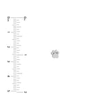 Dog Paw Stud Earrings on Post Back
