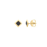 Onyx Enamel Rhombus Stud Earrings