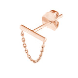 Horizontal Bar Earrings with Chain Drape