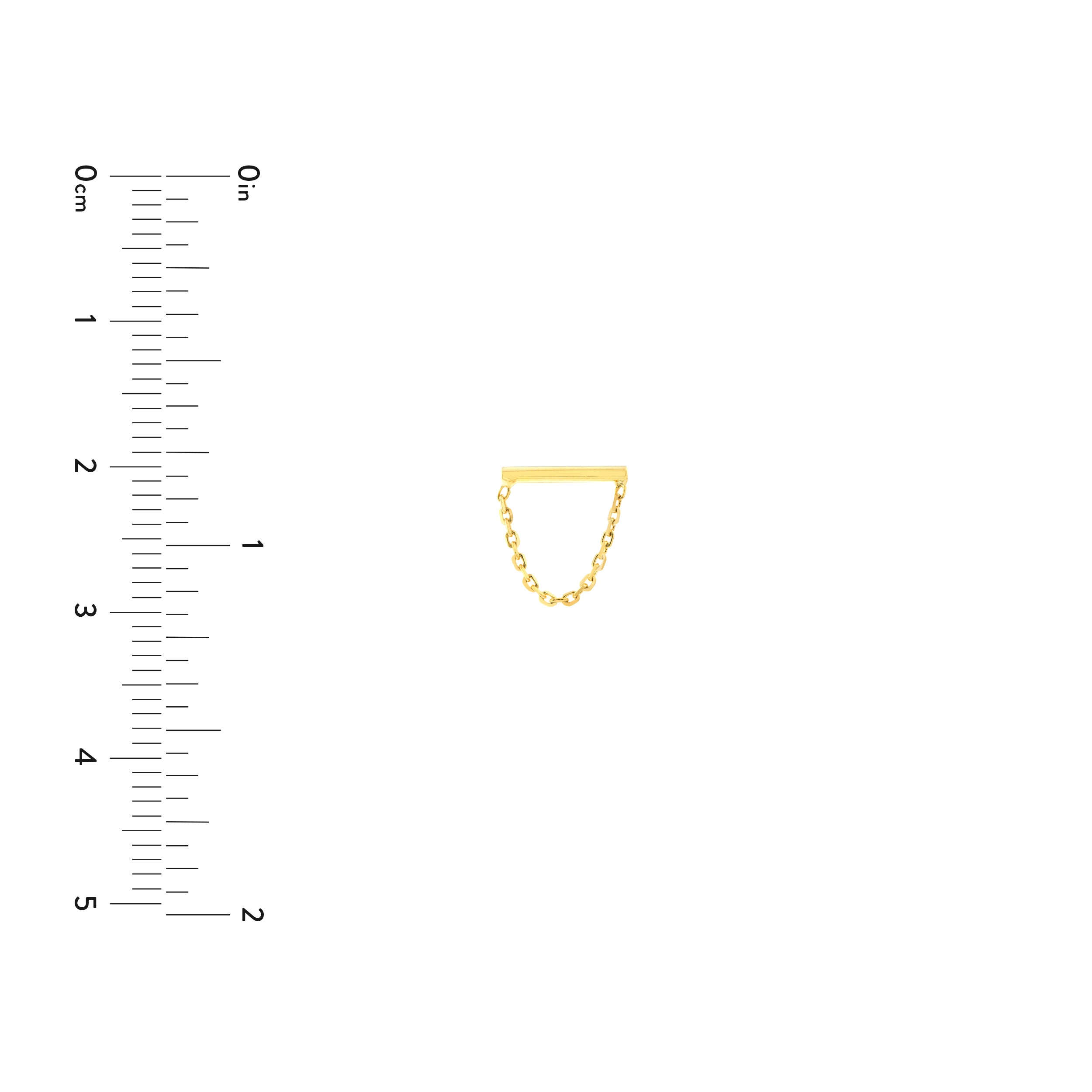 Horizontal Bar Earrings with Chain Drape