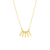 Mini Bezel Leaf Drop and Bead Necklace