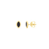 Black Enamel Marquise Stud Earrings