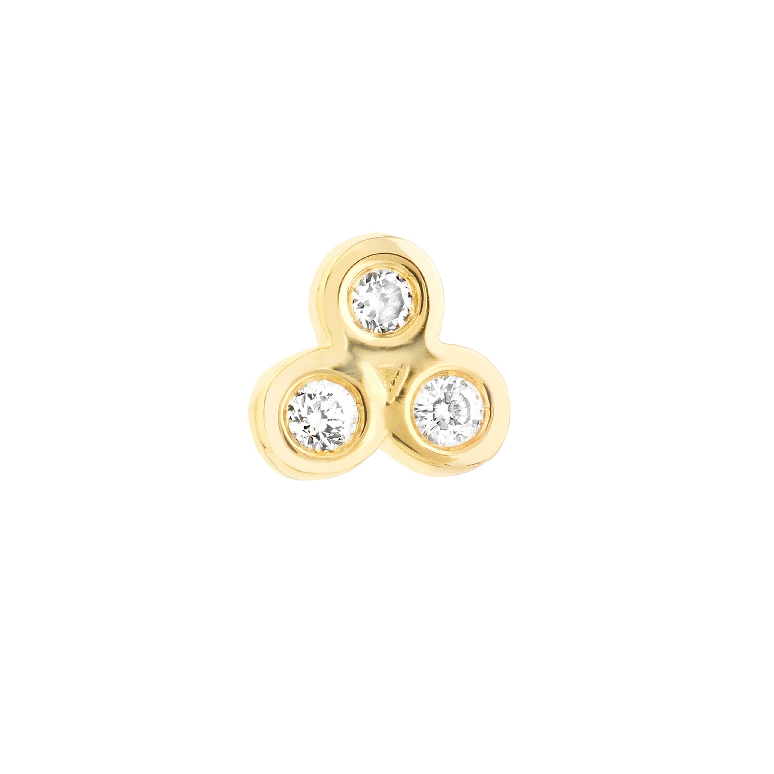 1/15tcw Diamond Trinity Stud Earrings