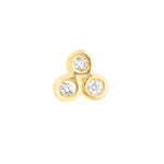 1/15tcw Diamond Trinity Stud Earrings
