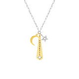 Sterling Silver Thankful Paper Clip Chain Charm Necklace
