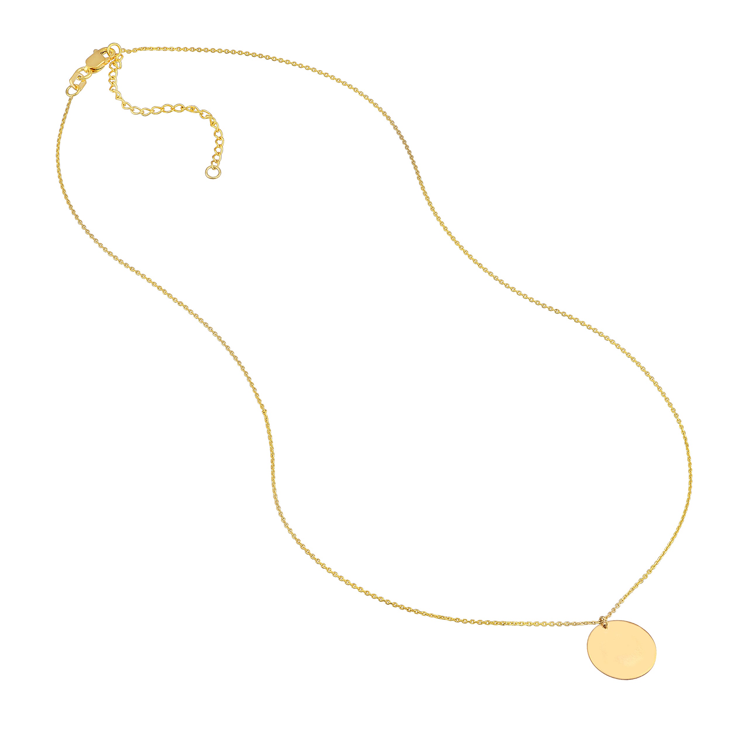 Engravable Disc Pendant Necklace