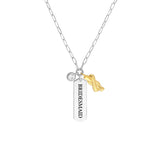 Sterling Silver Bridesmaid Paper Clip Chain Charm Necklace