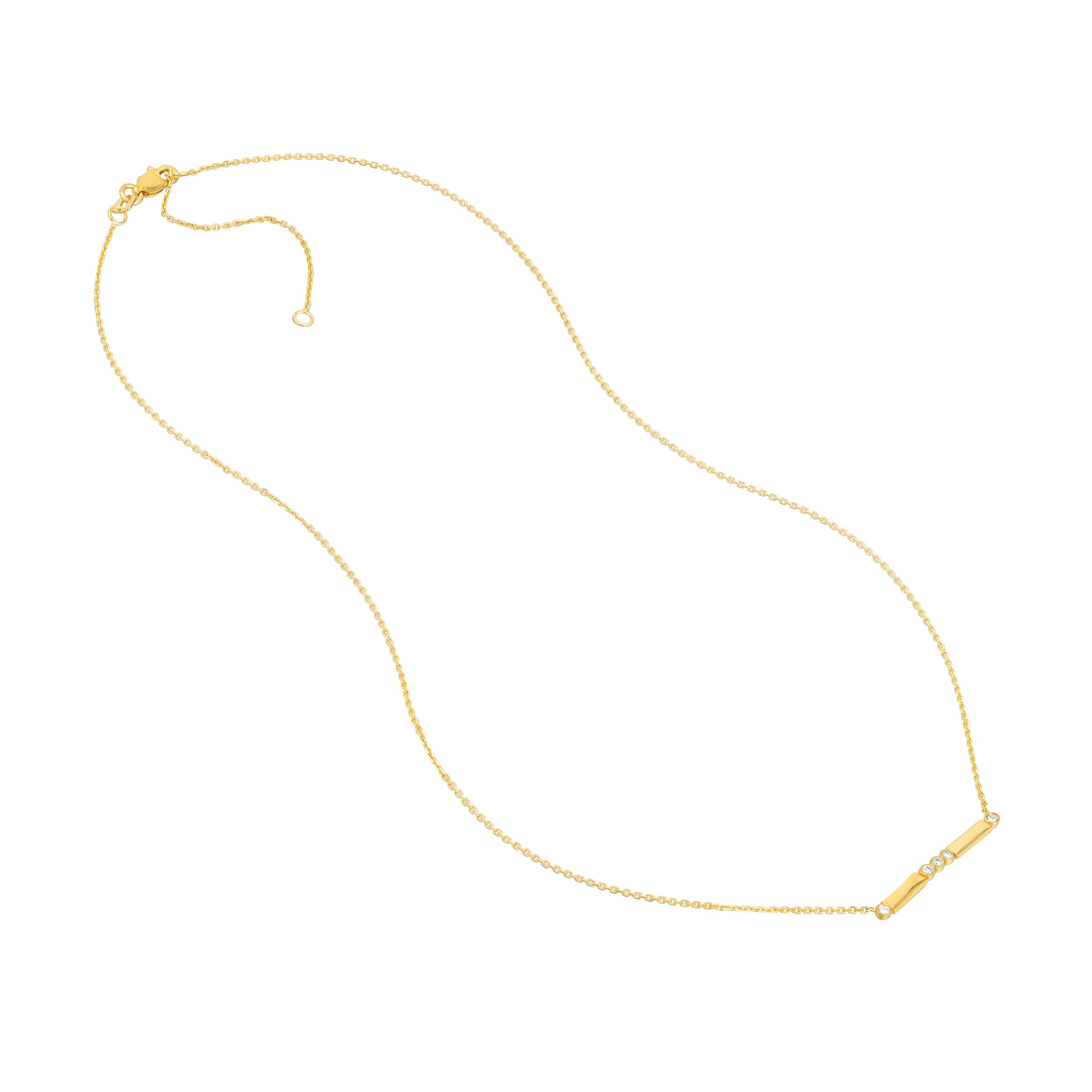 Diamond Bezels and Bars Adjustable Necklace