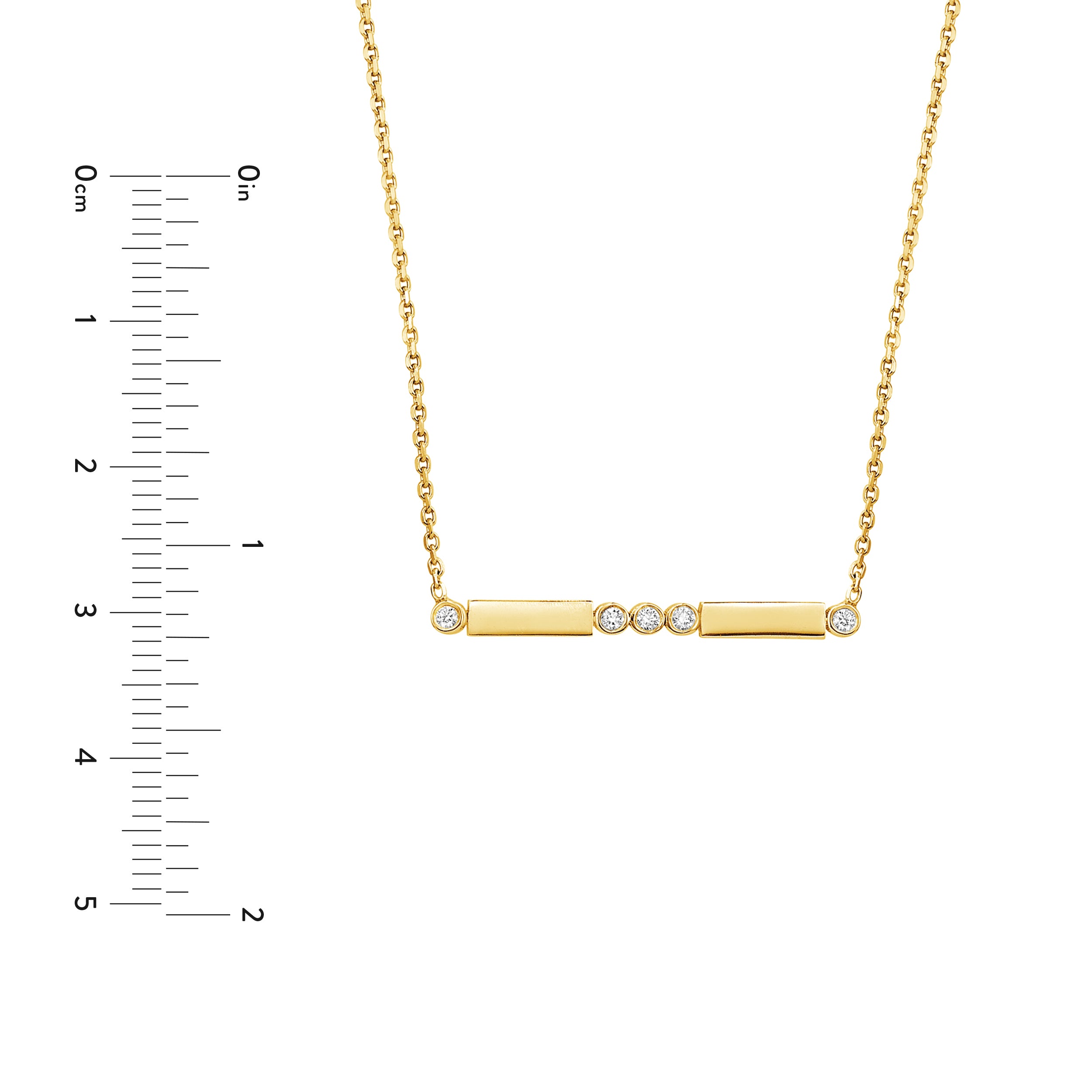 Diamond Bezels and Bars Adjustable Necklace