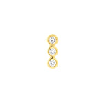 1/15tcw Diamond Bezel Trio Stud Earrings