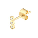 1/15tcw Diamond Bezel Trio Stud Earrings