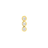 1/15tcw Diamond Bezel Trio Stud Earrings