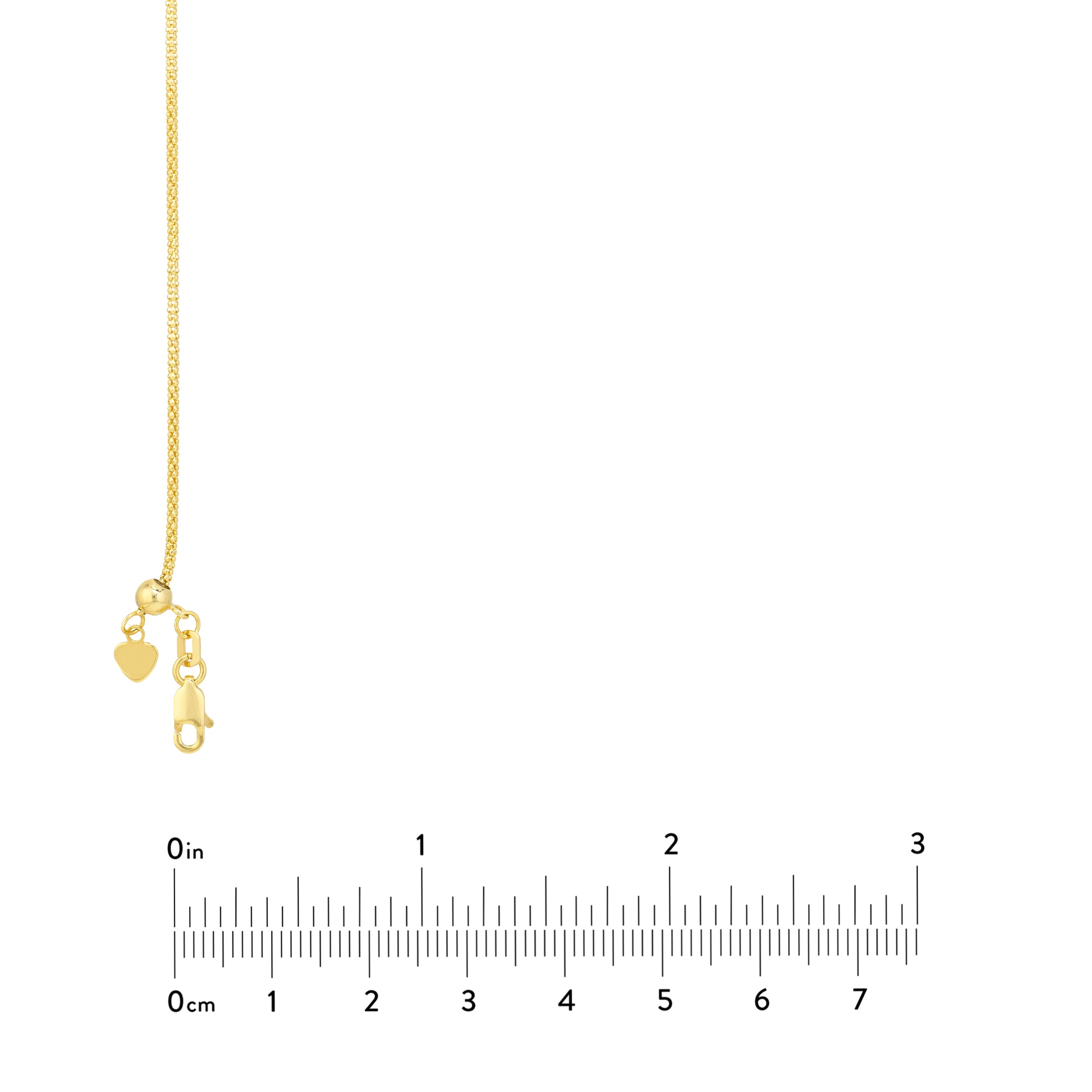 Adjustable Popcorn Chain Necklace with Slider Bead