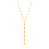 Lariat Necklace with Mixed Diamond Bezels