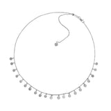 Sterling Silver Small Disc Dangles Adjustable Choker