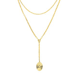 Two-Stranded Fluted Pendant Choker Necklace