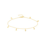 Fluted Star Dangle Adjustable Anklet