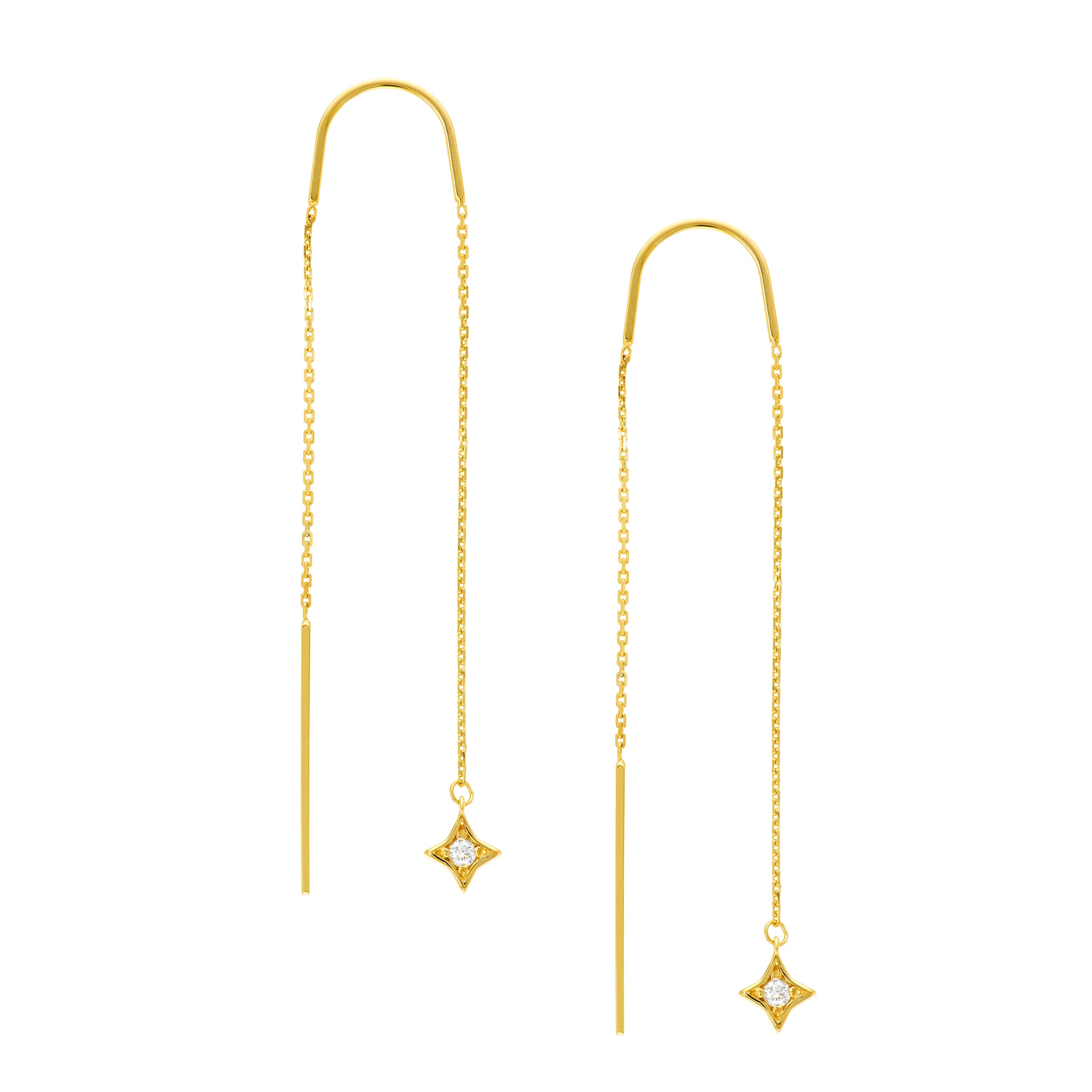 1/20tcw Diamond Star Threader Earrings