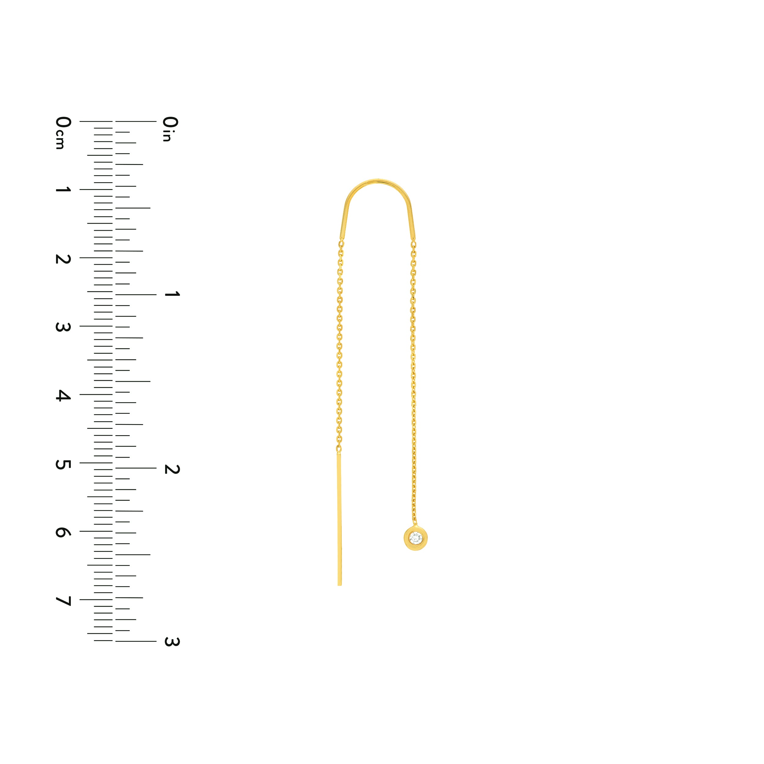 1/20tcw Diamond Bezel Threader Earrings