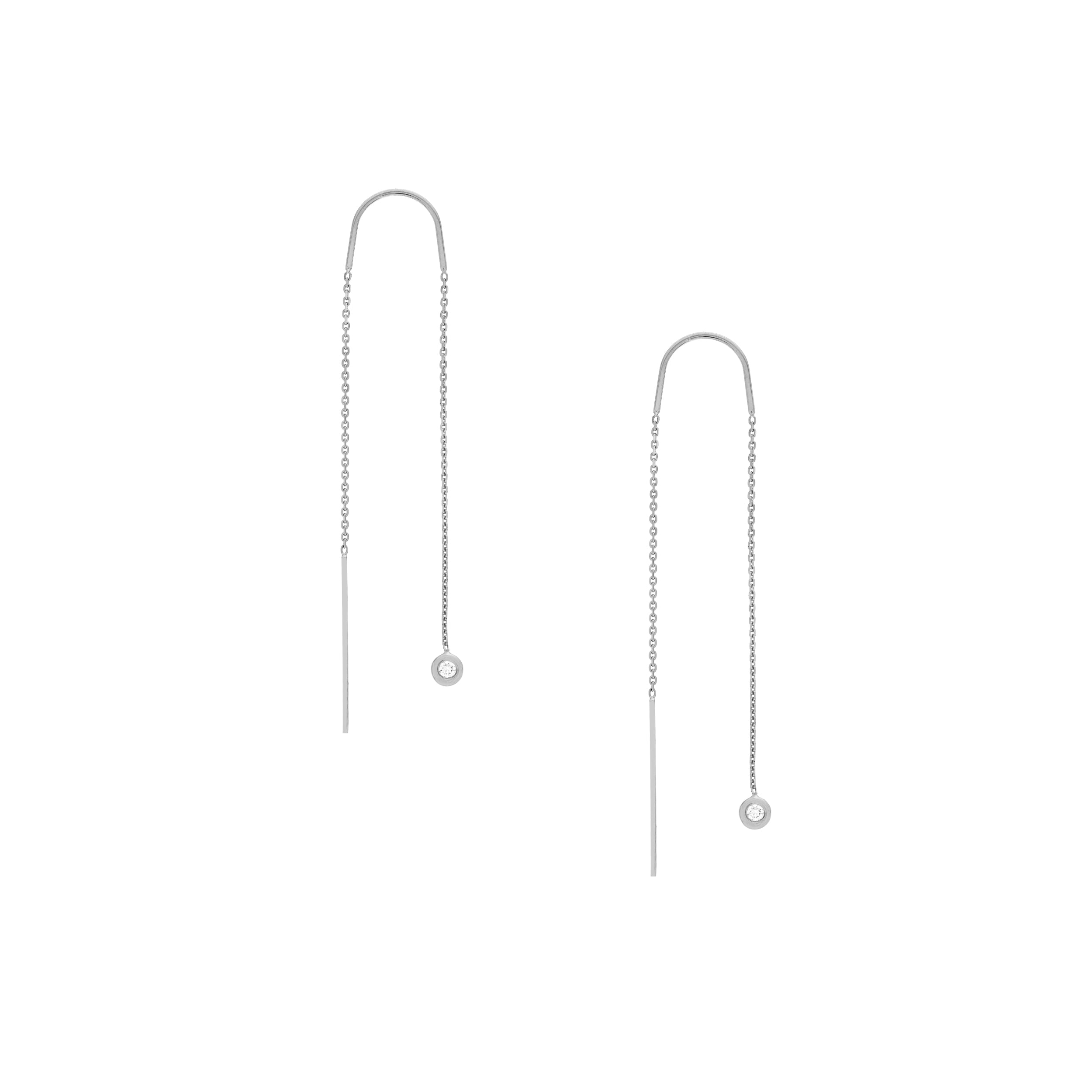 1/20tcw Diamond Bezel Threader Earrings