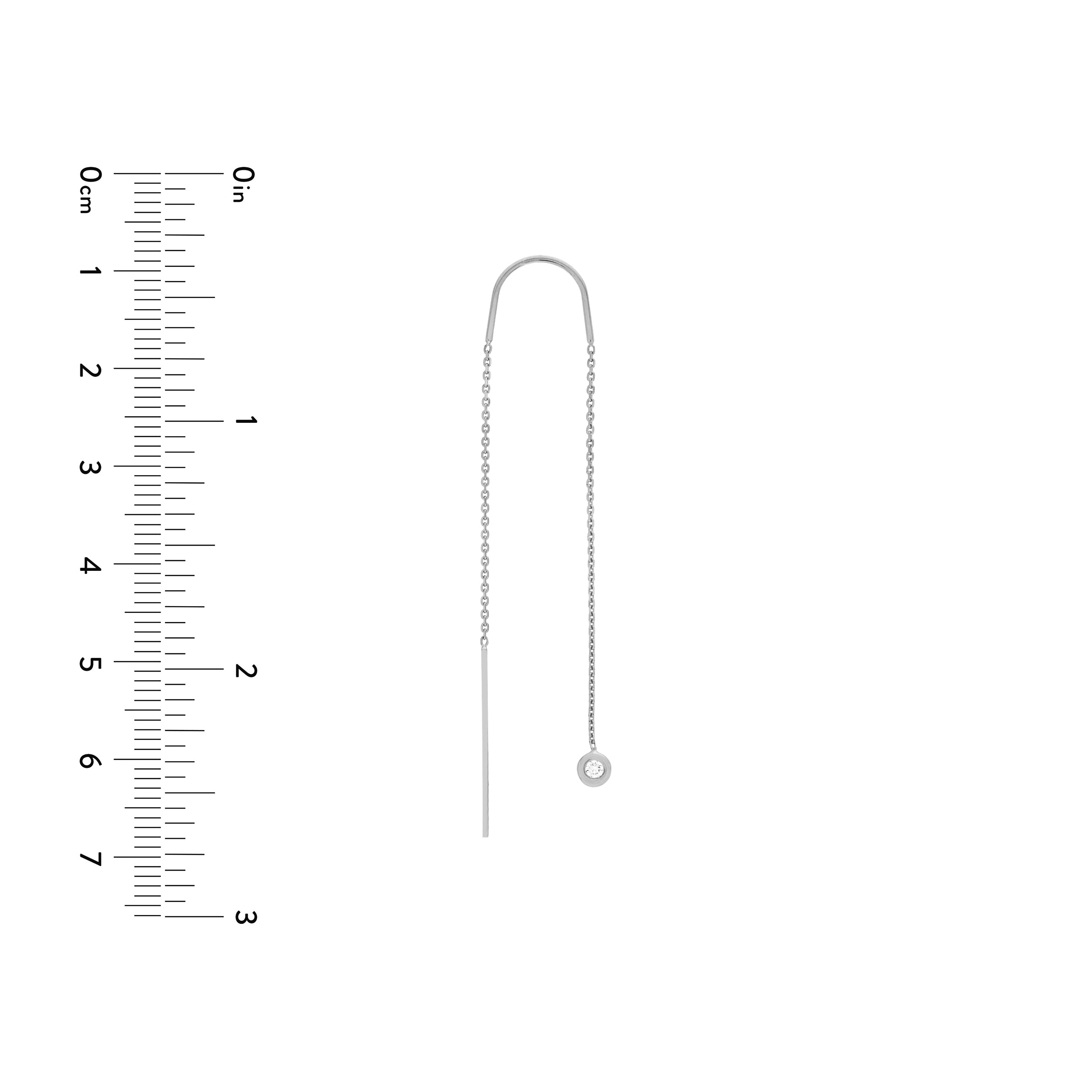 1/20tcw Diamond Bezel Threader Earrings