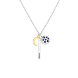 Sterling Silver Wish Bar Celestial Mixed Charm Necklace