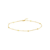Fluted/Polished Hexagon Adjustable Anklet