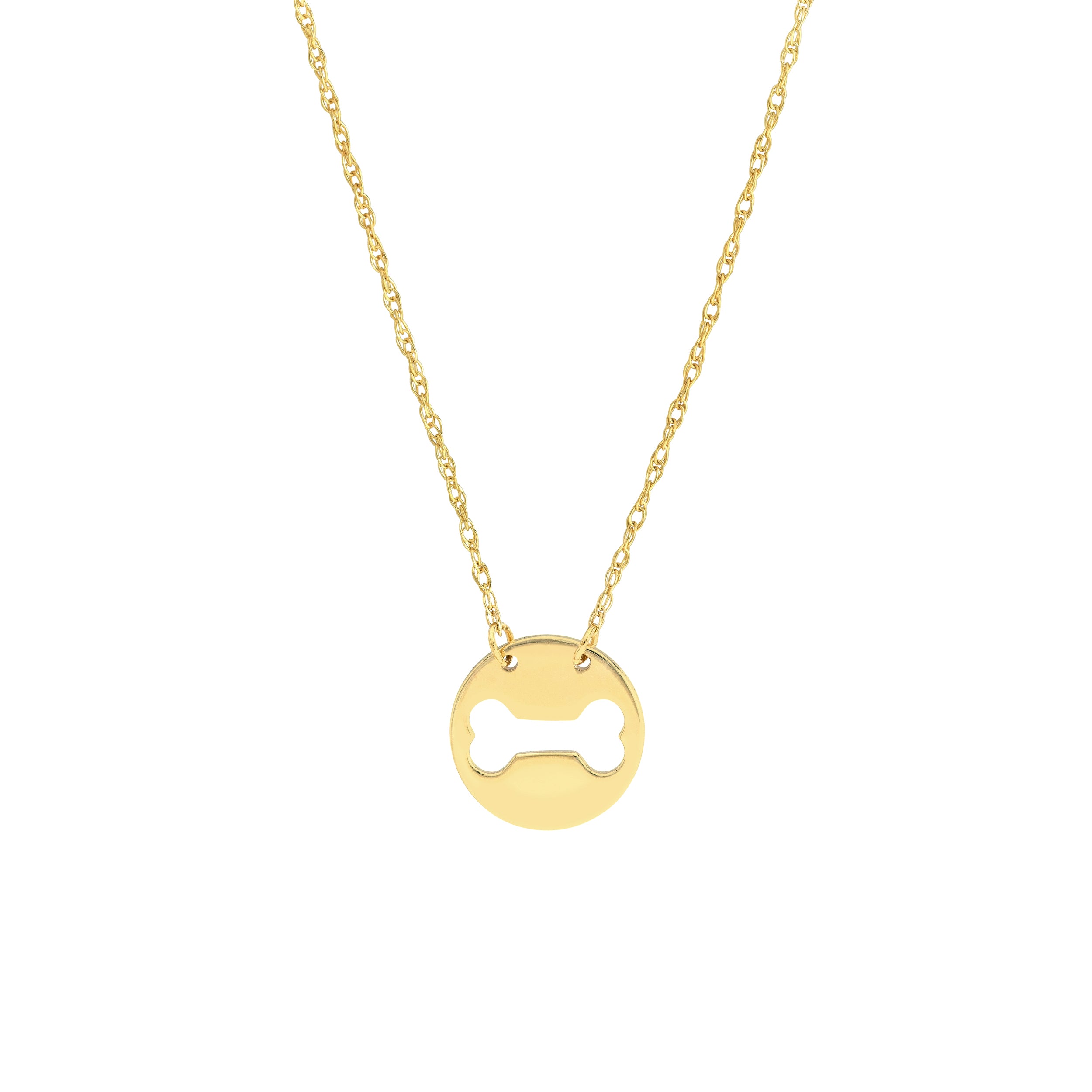 So You Cutout Dog Bone Mini Disk Necklace