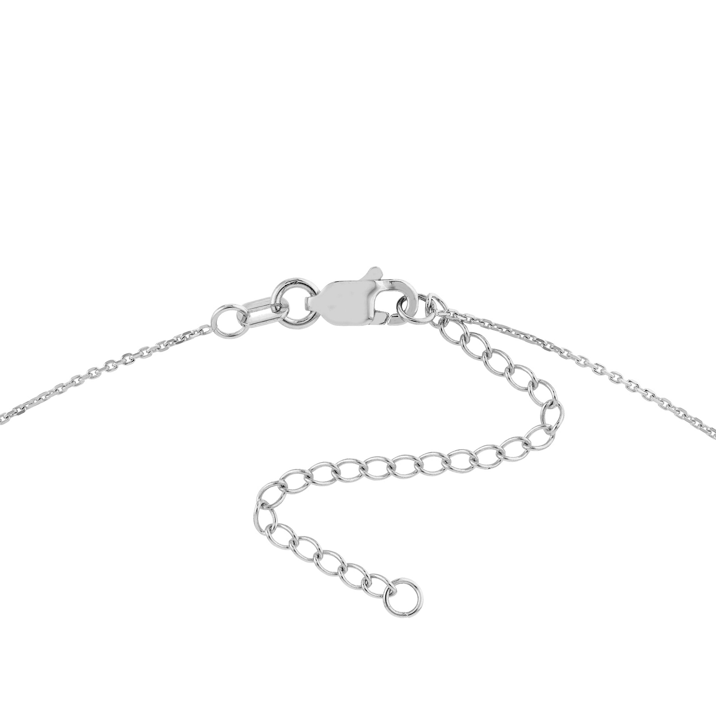 Plated Sterling Silver Polished Heart Necklace