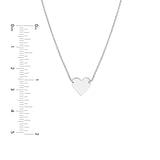 Plated Sterling Silver Polished Heart Necklace