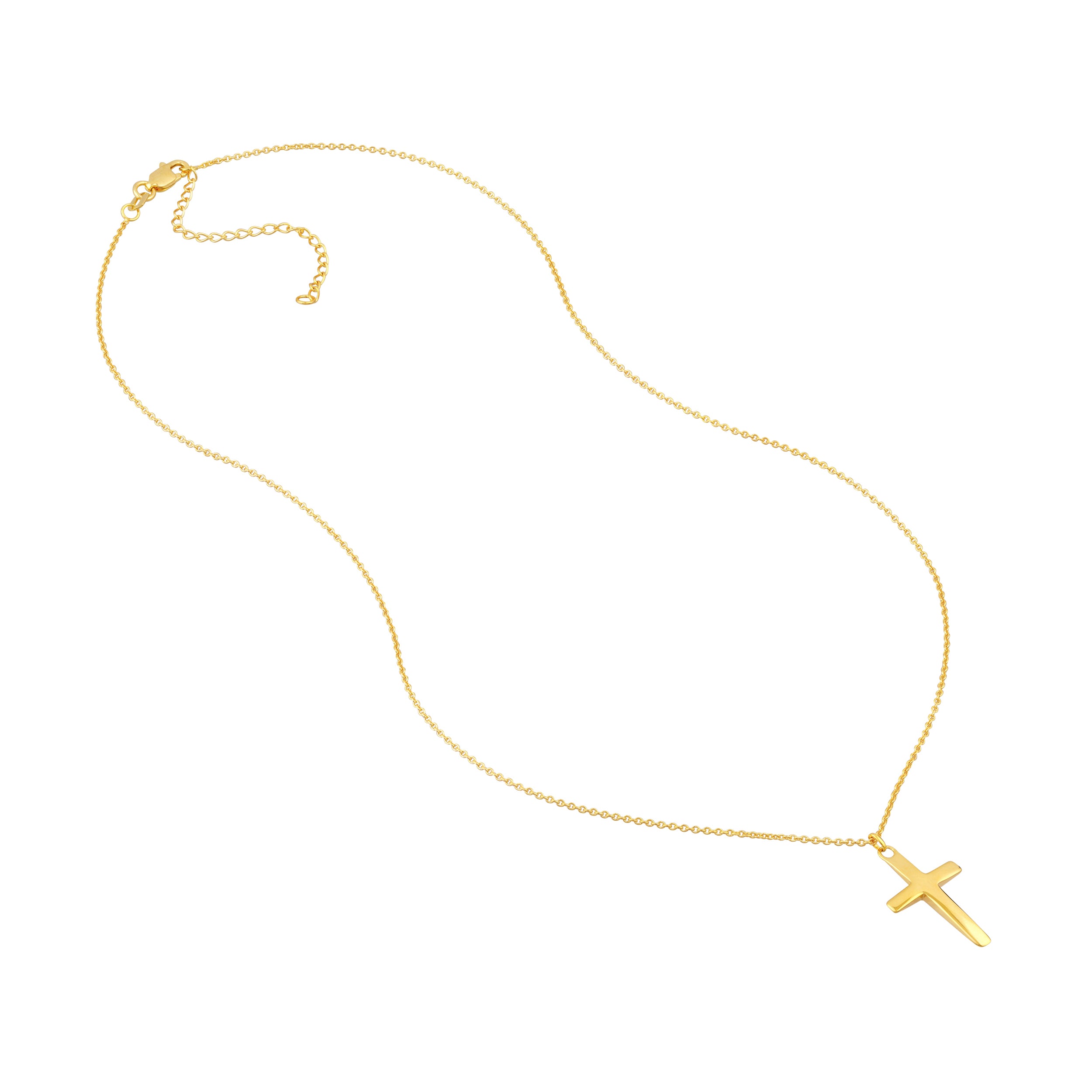 Curved Cross Adjustable Necklace