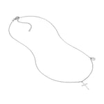 Cross Necklace with Cutout Cross Disc Dangle