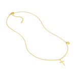 Cross Necklace with Cutout Cross Disc Dangle
