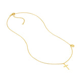 Cross Necklace with Cutout Cross Disc Dangle