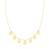 Cross Cutout Disc Dangles Adj. Necklace