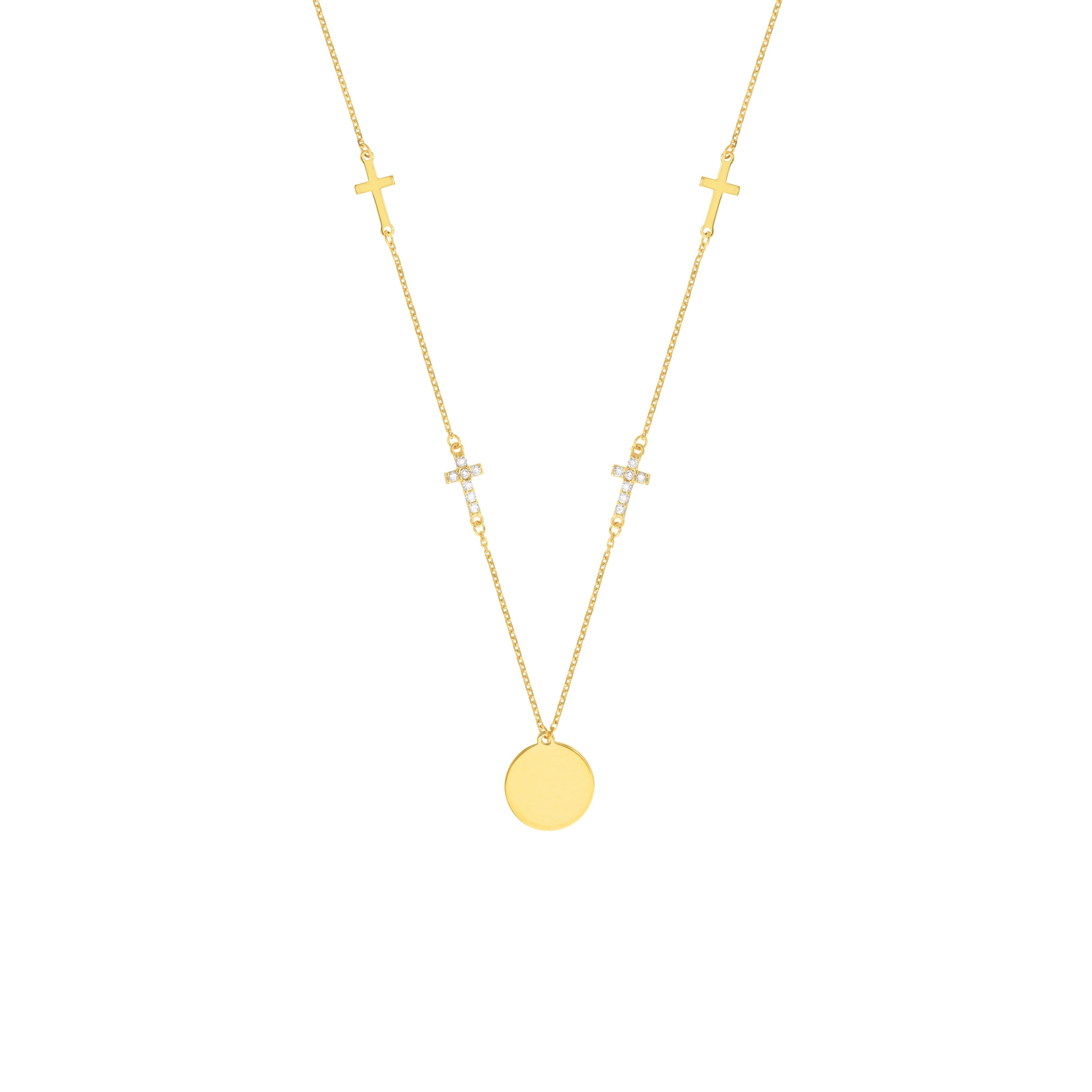 Disc Necklace with Four Cross Stations