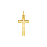 Diamond-Cut Tapered Cross Pendant