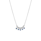 Mini Sapphire Bezel and Bead Station Necklace