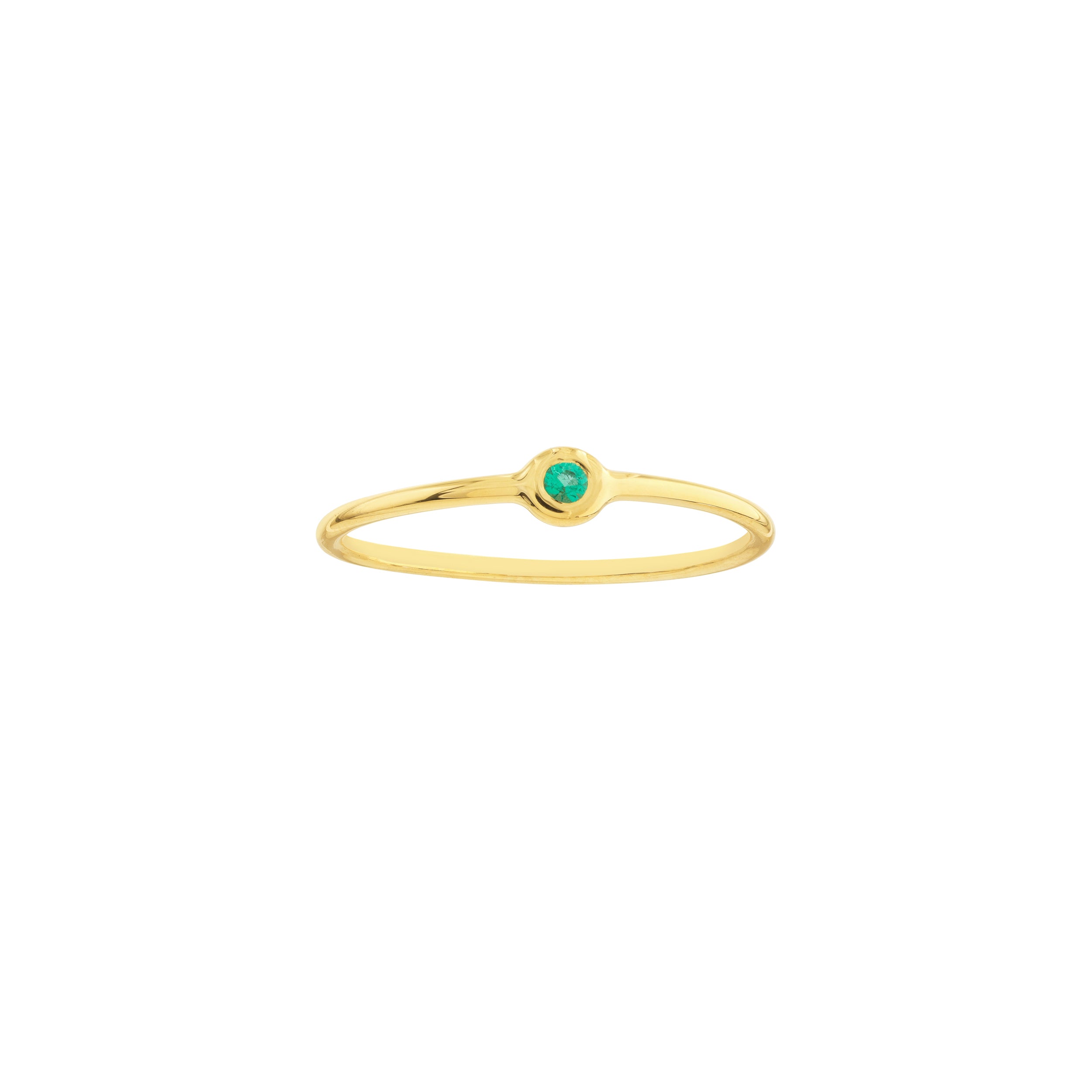 Emerald Bezel Wire Ring