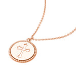 Cross Cutout Beaded Medallion Necklace