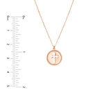 Cross Cutout Beaded Medallion Necklace