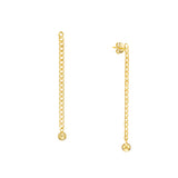 Bead on Curb Chain Drop Earrings