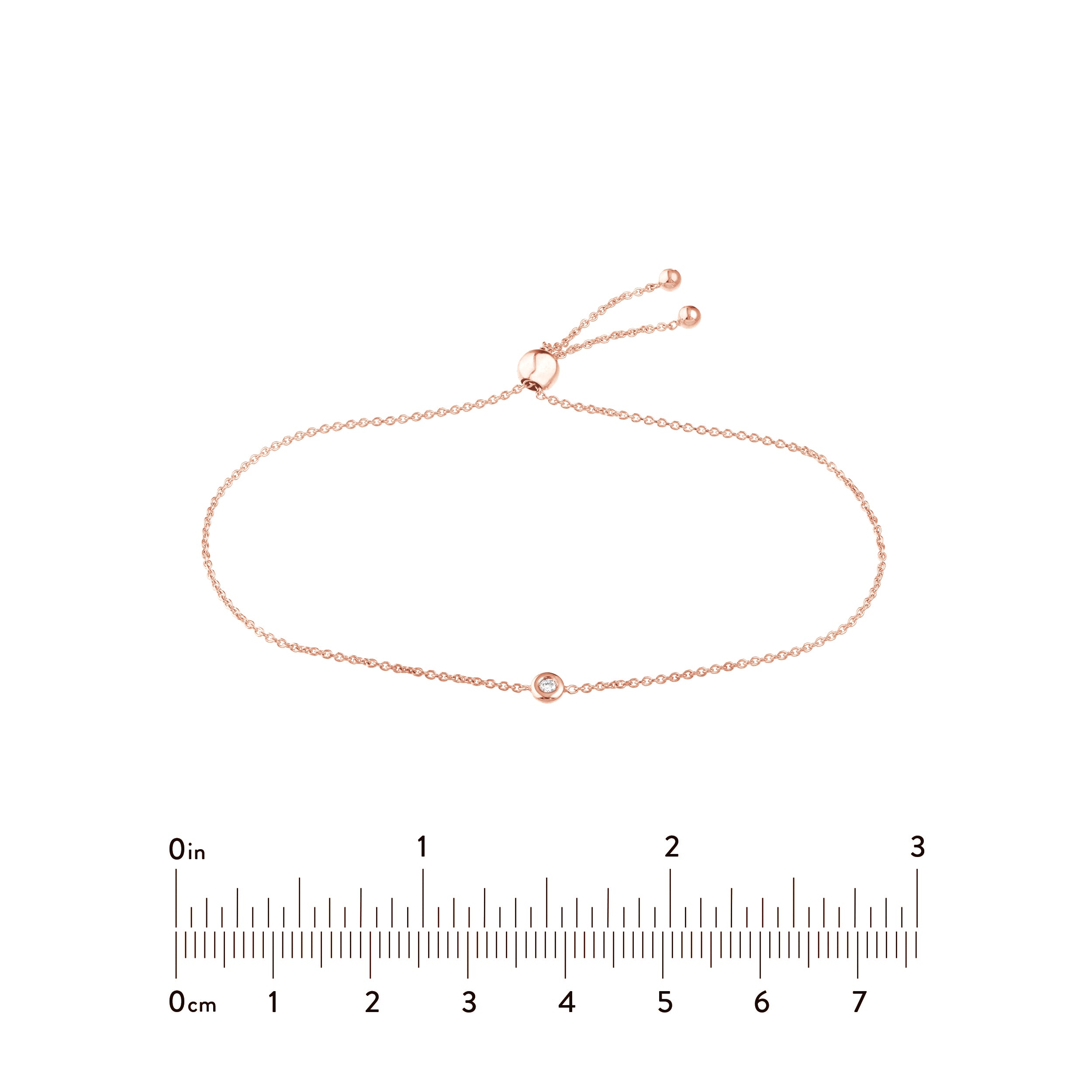 3pt Mini Diamond Bezel Bolo Bracelet