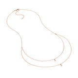 Diamond Drops Necklace on D/C Bead Chain