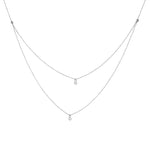 Diamond Drops Necklace on D/C Bead Chain