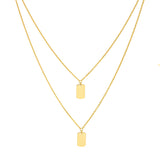 Double Dog Tag Adjustable Duet Necklace